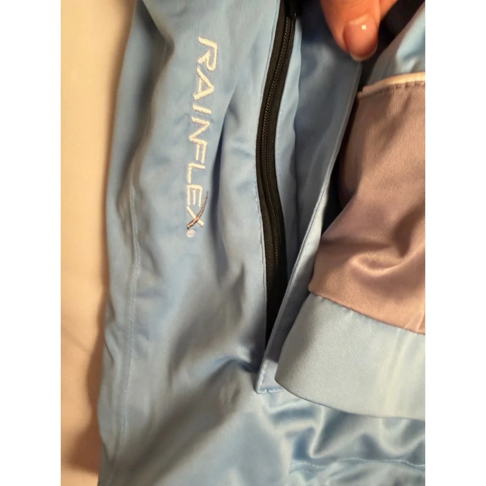 Sun Mountain Rainflex Golf Jacket Mens Large Blue Grey Waterproof Half Zip
